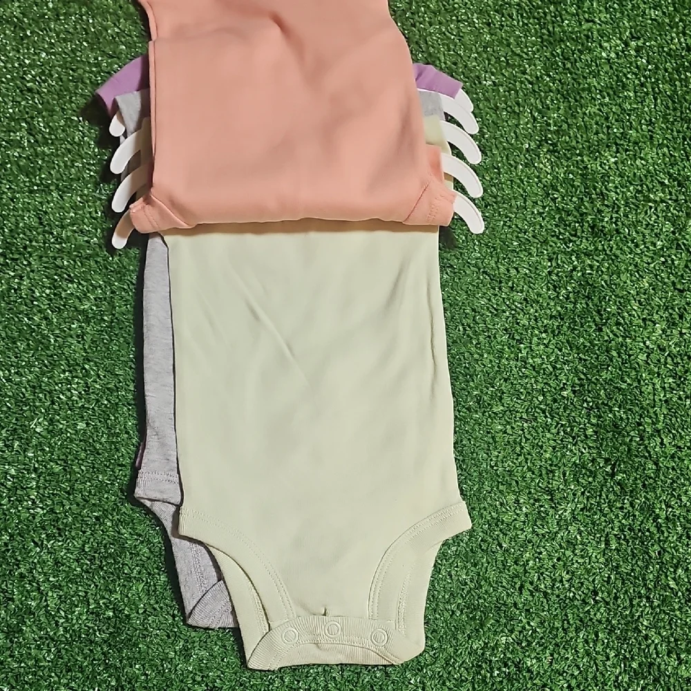 Carter's Purple, Gray, and Pink Bodysuit Set